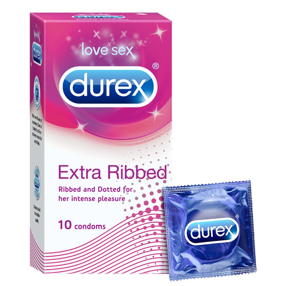 Durex Extra Ribbed Condom - Dotted & Ribbed Condoms - image 1
