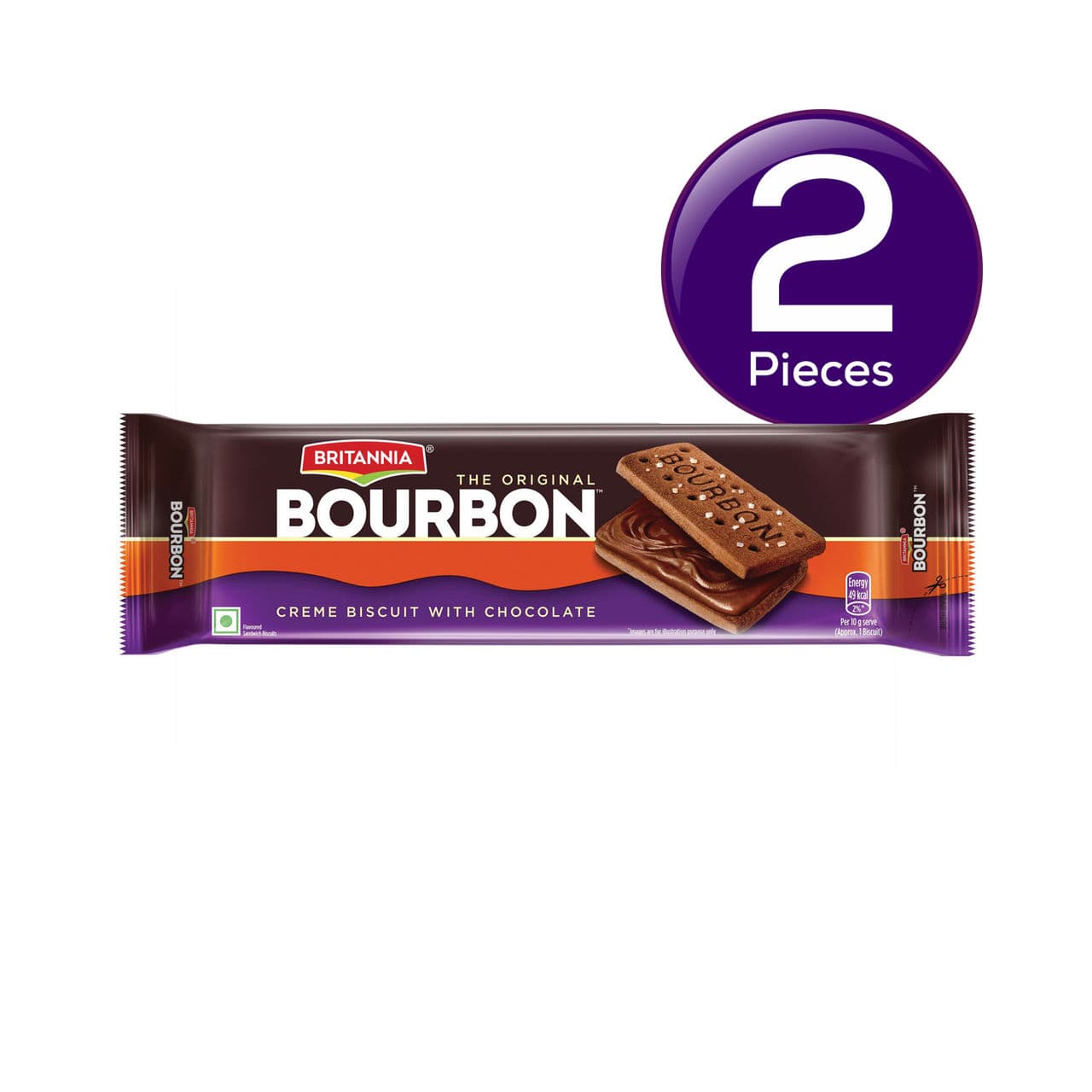 Britannia The Original Bourbon - Creme Biscuit with Chocolatey Indulgence in Every Layer 150 g Combo - image 1