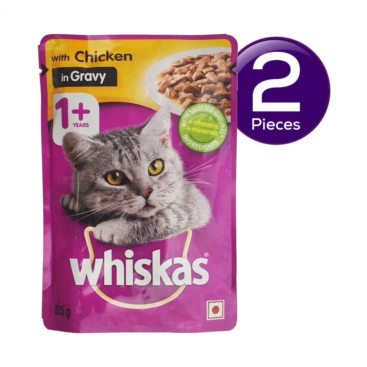 Whiskas Chicken in Gravy, Adult Wet Cat Food 80 g Combo - image 1